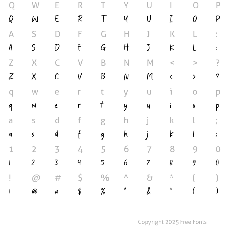 Character Map of Wildstripe Regular