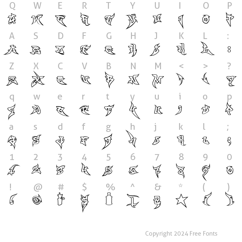 Character Map of WildStyle-Fat Regular