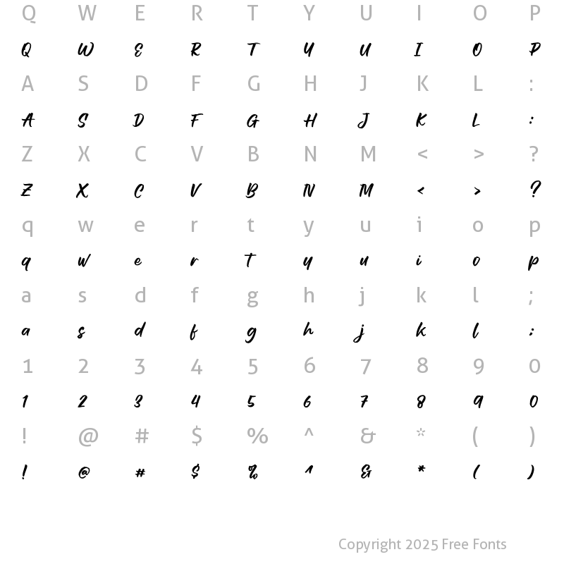 Character Map of WildYouth Regular