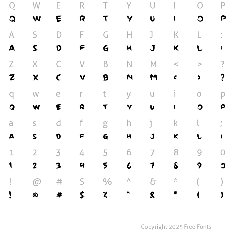 Character Map of Wildyzer Regular