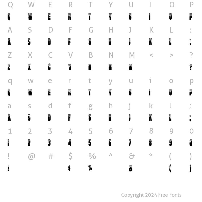 Character Map of Will Cn Bold Regular