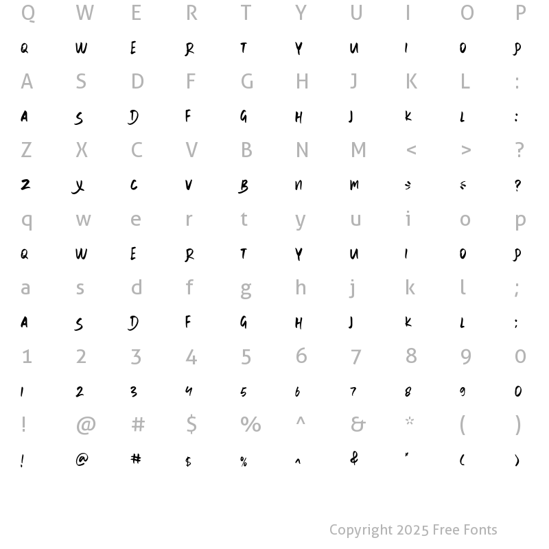 Character Map of WILLDOM Regular