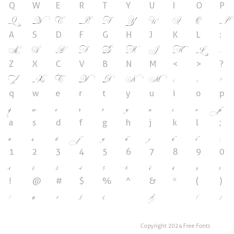 Character Map of William Duke Regular