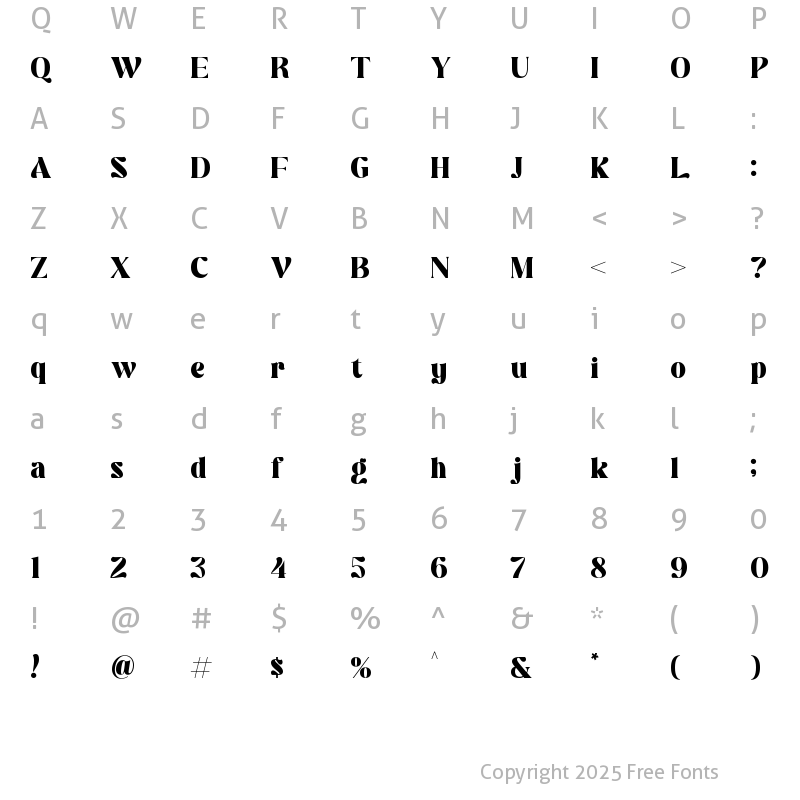 Character Map of Williesh Regular
