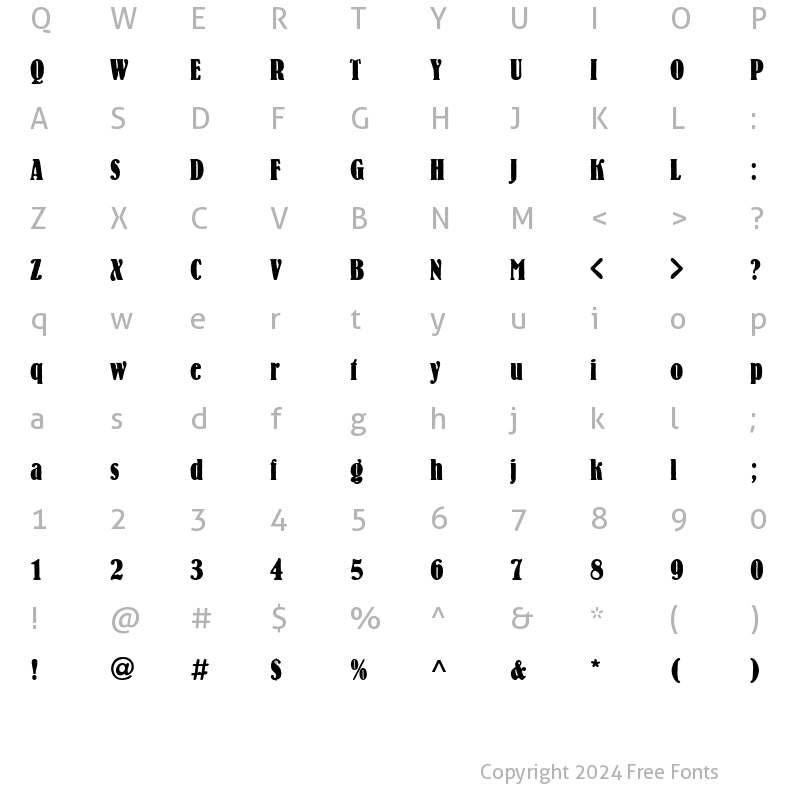 Character Map of Willow Regular