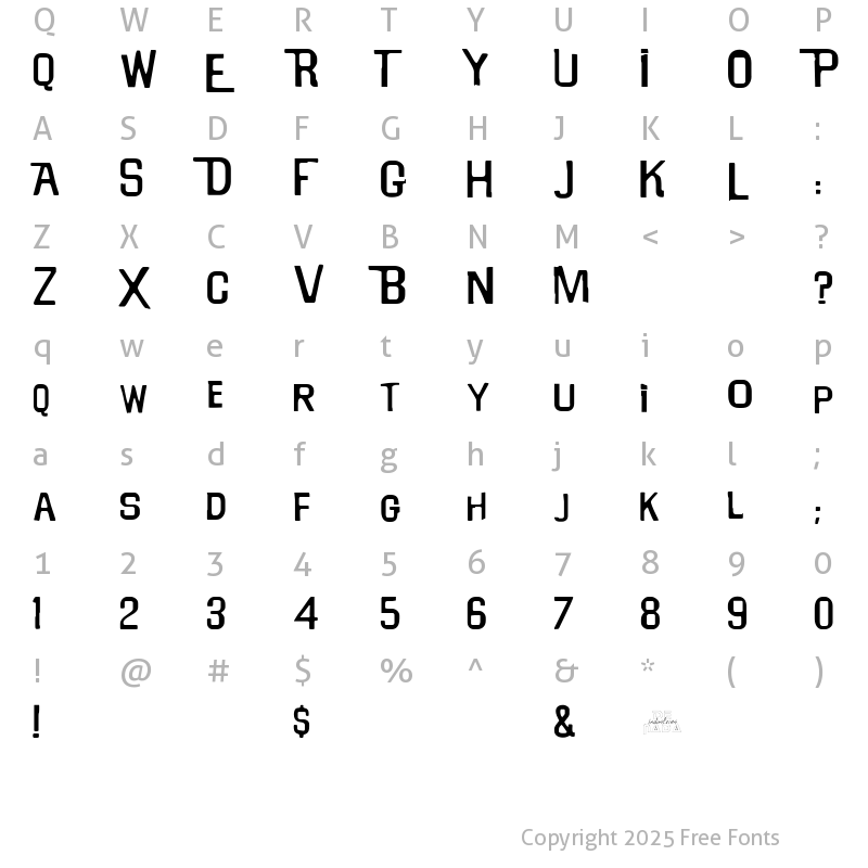 Character Map of WillRobinson Regular