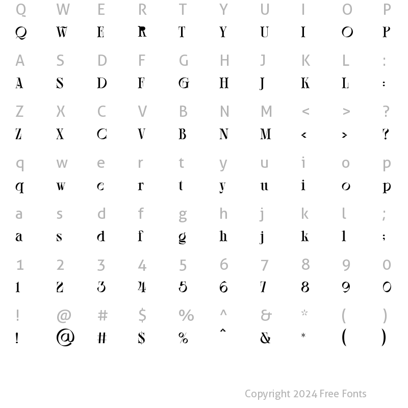 Character Map of Willton Regular