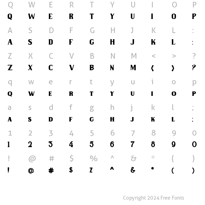 Character Map of Wilson hawk Regular