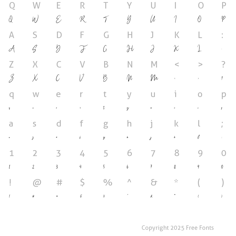 Character Map of Wiltasso Regular