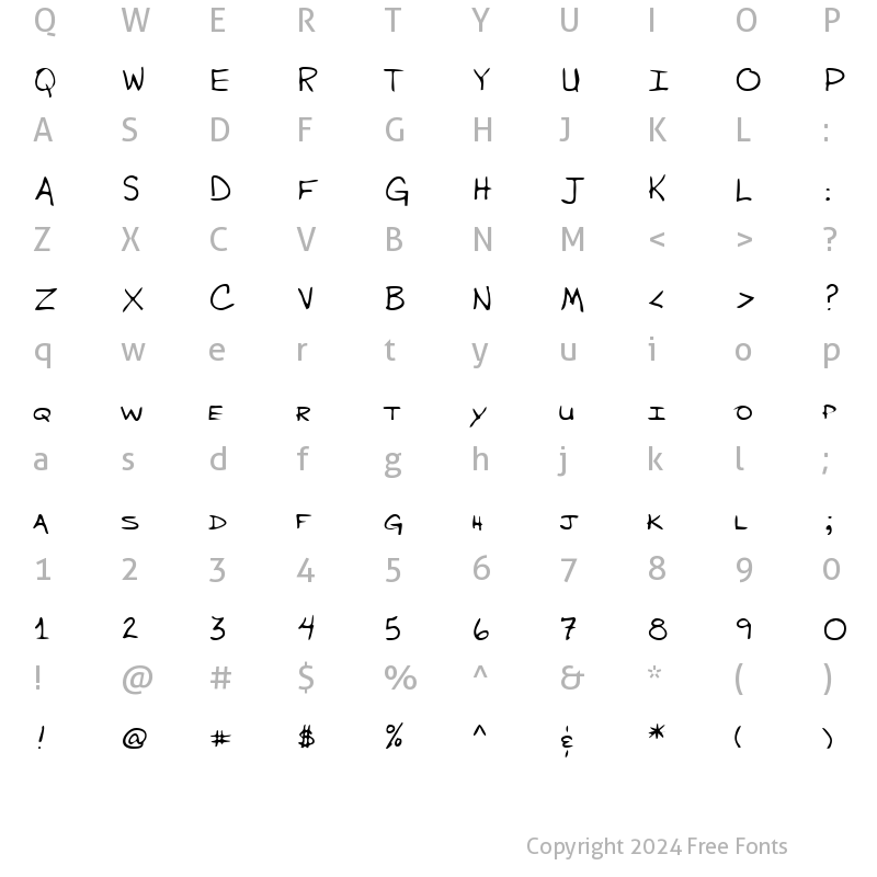 Character Map of WiltonsHand Regular