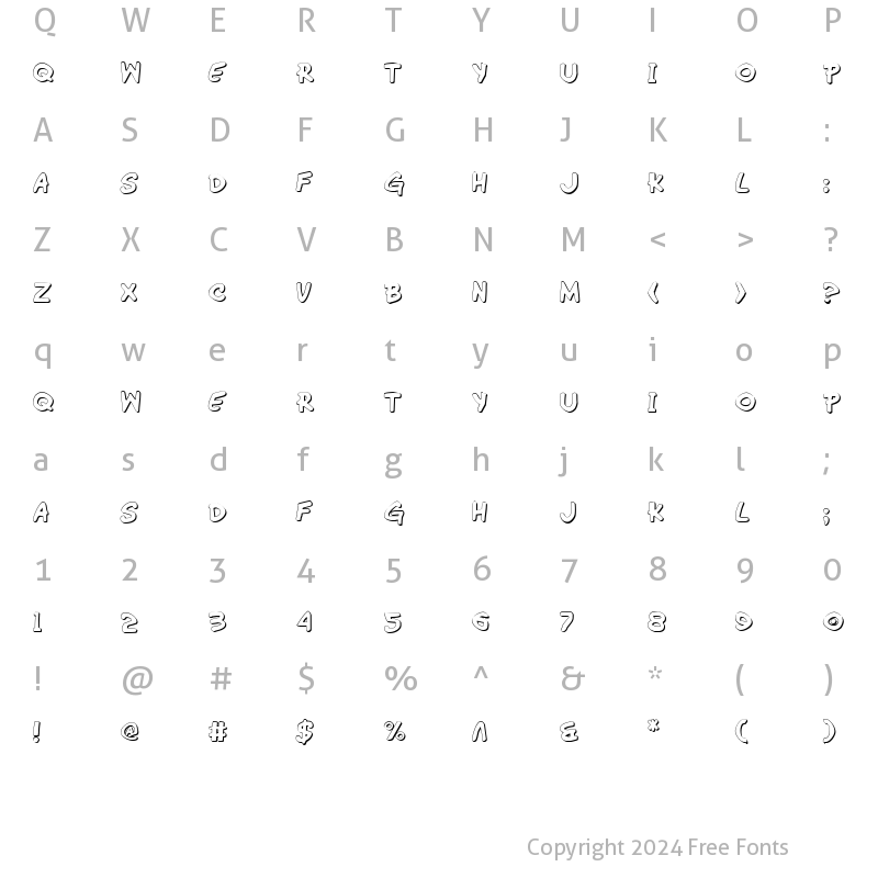 Character Map of Wimp-Out 3D 3D