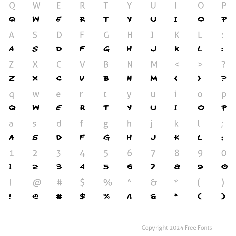 Character Map of Wimp-Out Expanded Expanded