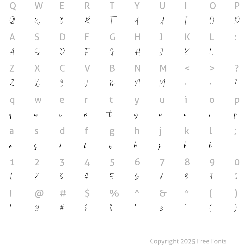 Character Map of Winalissa Regular