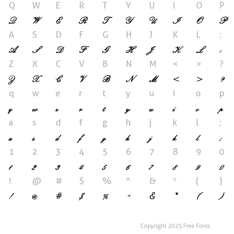 Character Map of WindemereScriptSSK Bold