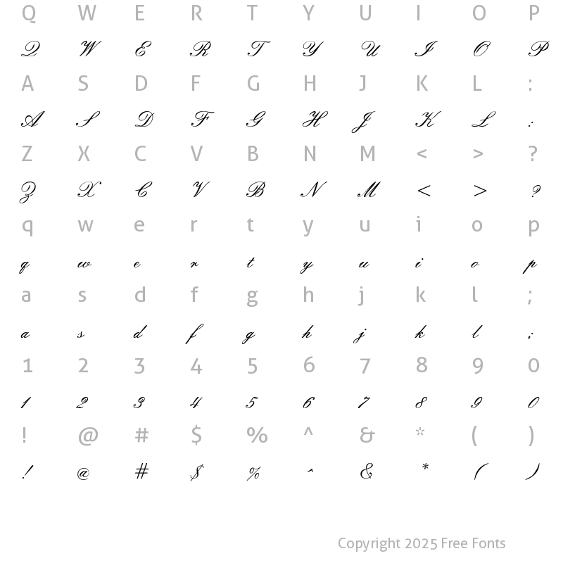 Character Map of WindemereScriptSSK Regular