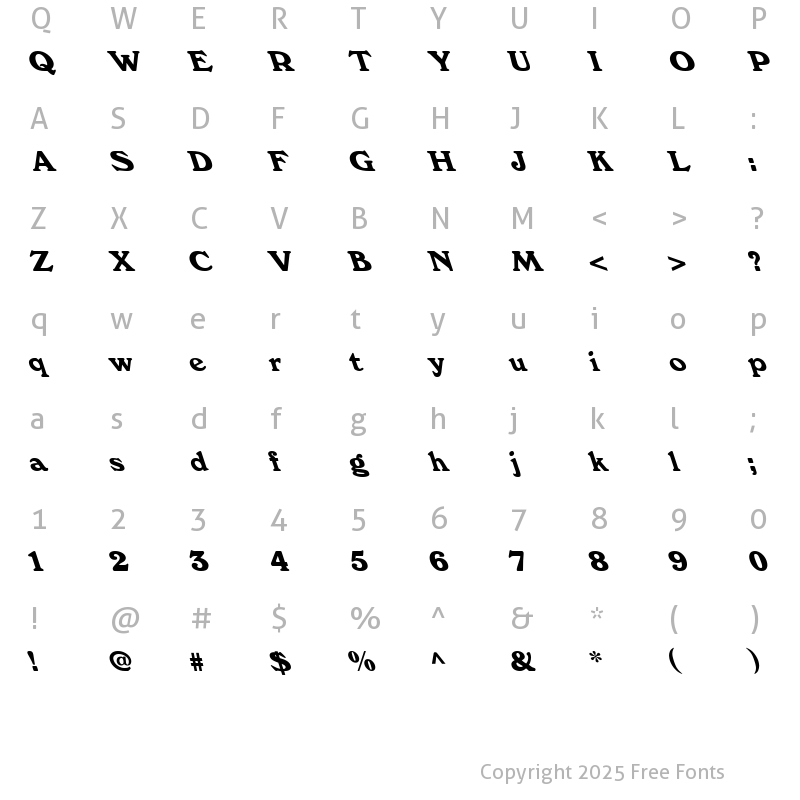 Character Map of Windsor Demi.fog Lefti Regular