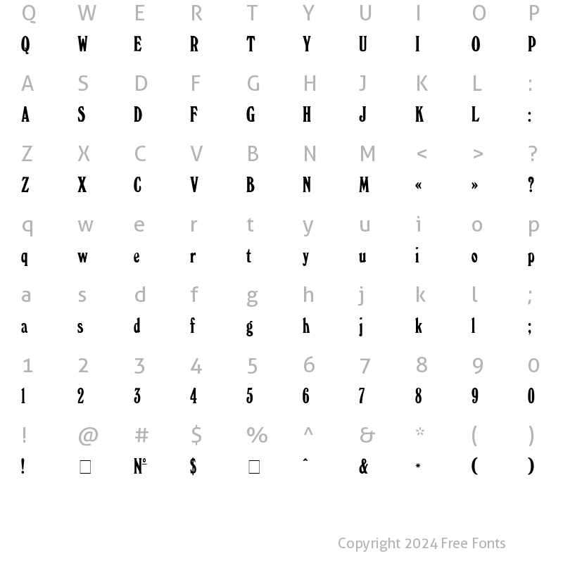 Character Map of Windsor_DG Normal