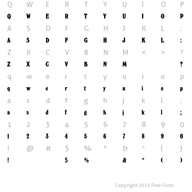 Character Map of WindsorEF ExtraBoldCondensed Regular