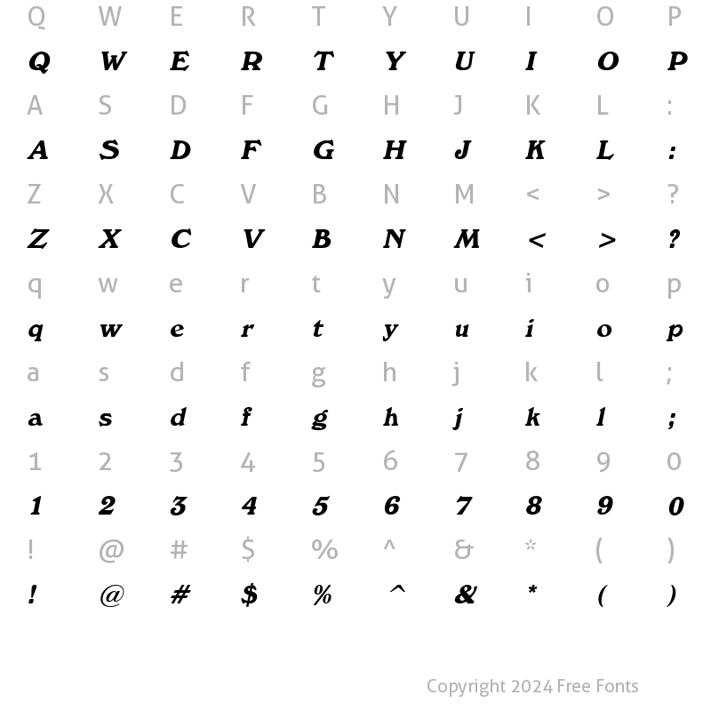 Character Map of Windz Italic