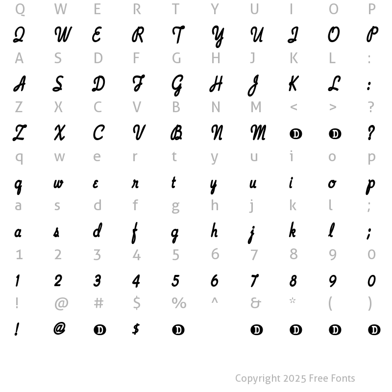 Character Map of WingsForWheels Regular