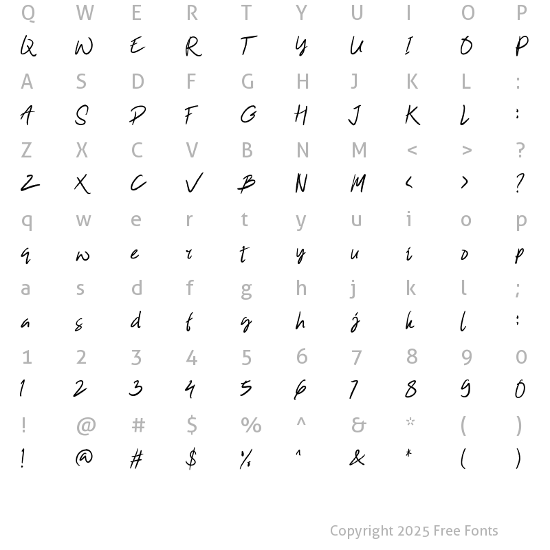 Character Map of Winkdeep One Regular