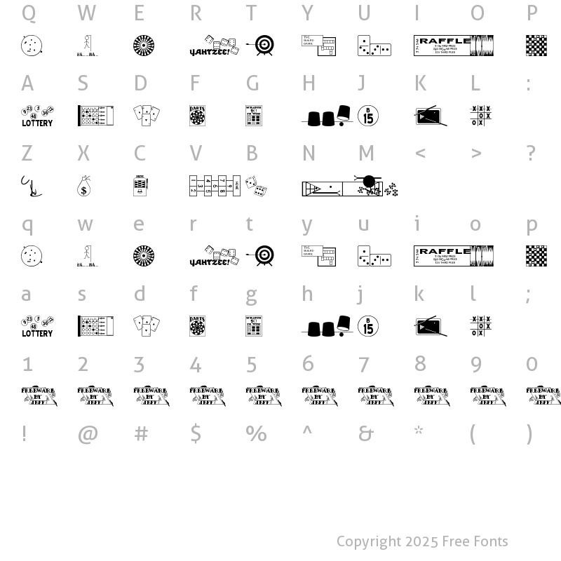 Character Map of Winner Take All JL Regular