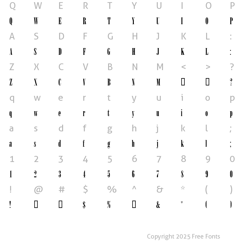 Character Map of WinsomSSK Regular
