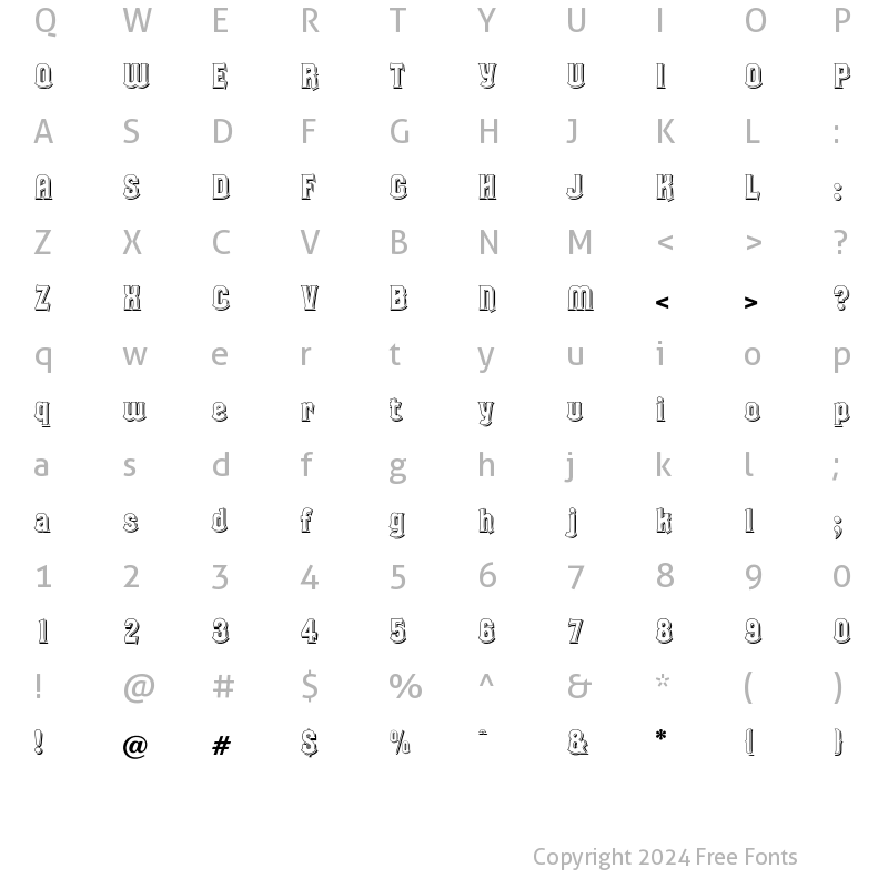 Character Map of Winston Regular