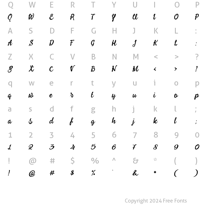 Character Map of Winstone Regular