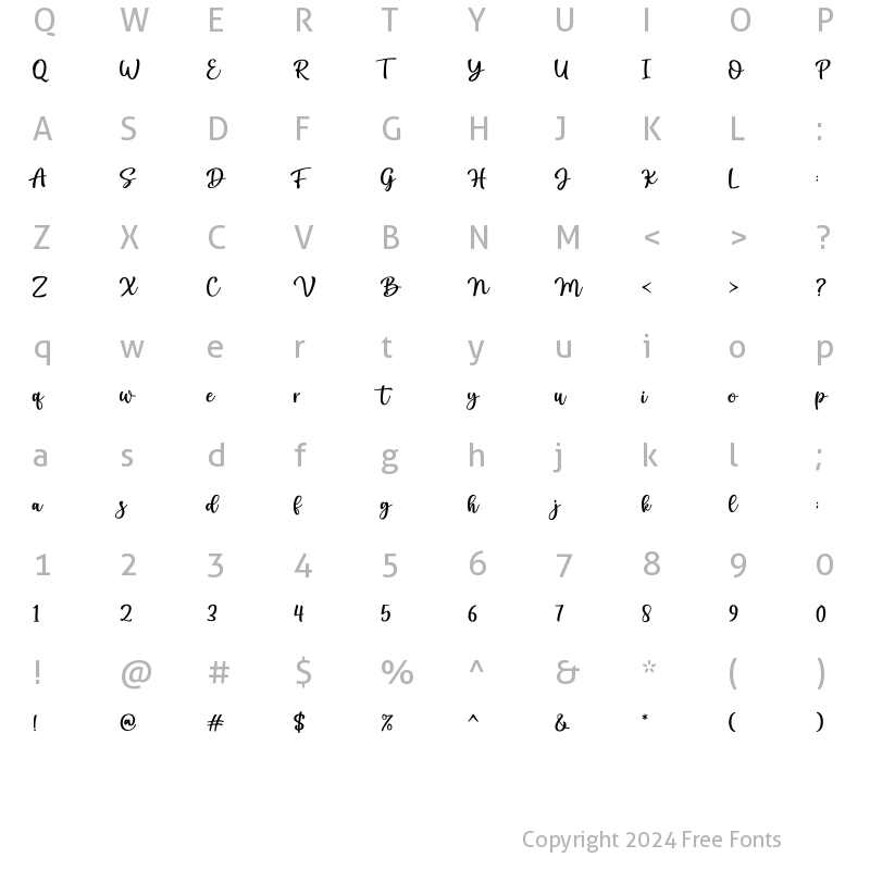 Character Map of Winter Christmas Regular