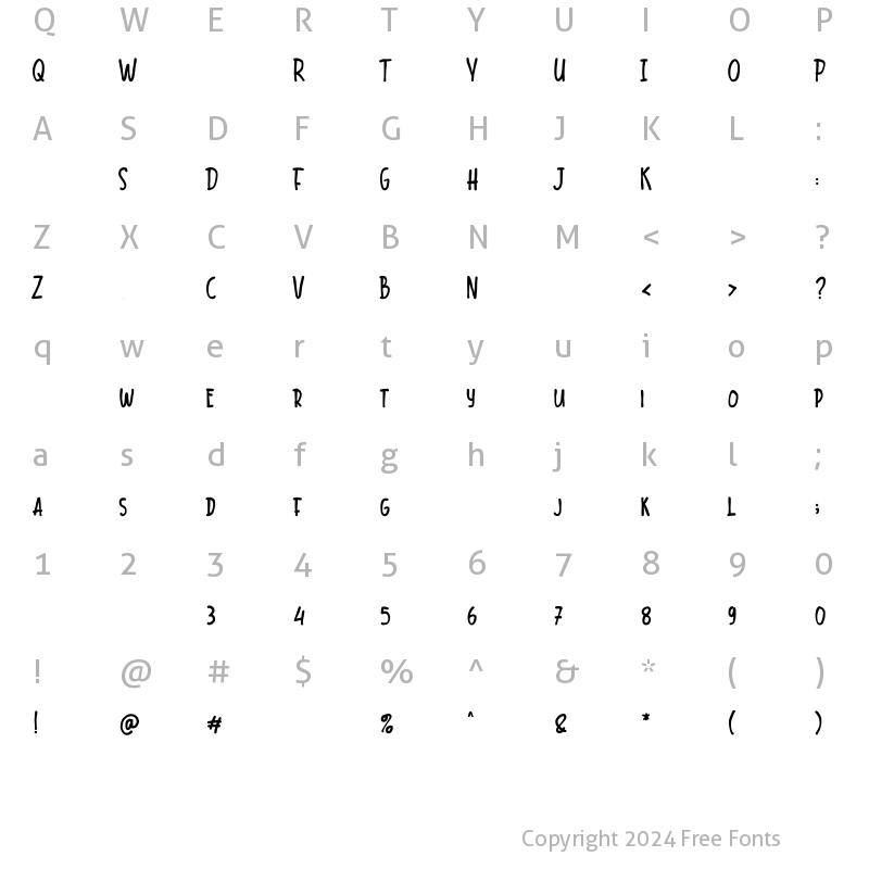 Character Map of Winter Soldier Regular