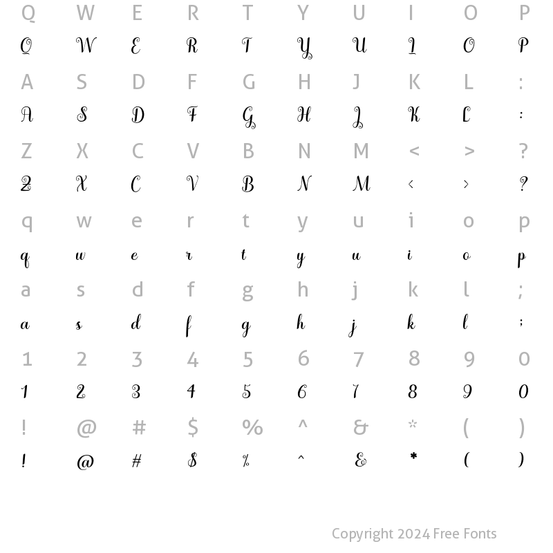 Character Map of Winterday Regular