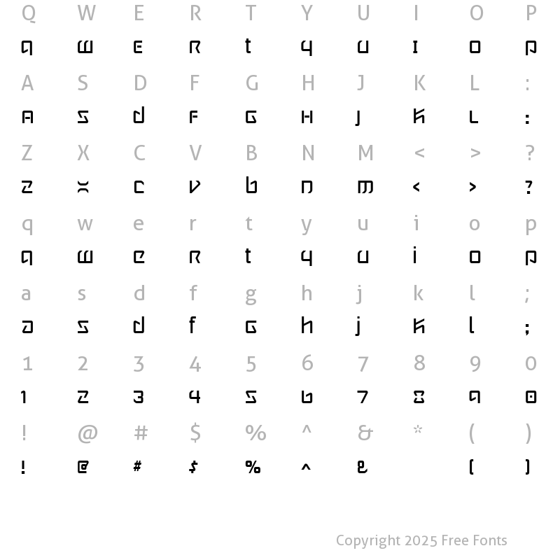 Character Map of Wintermute Regular