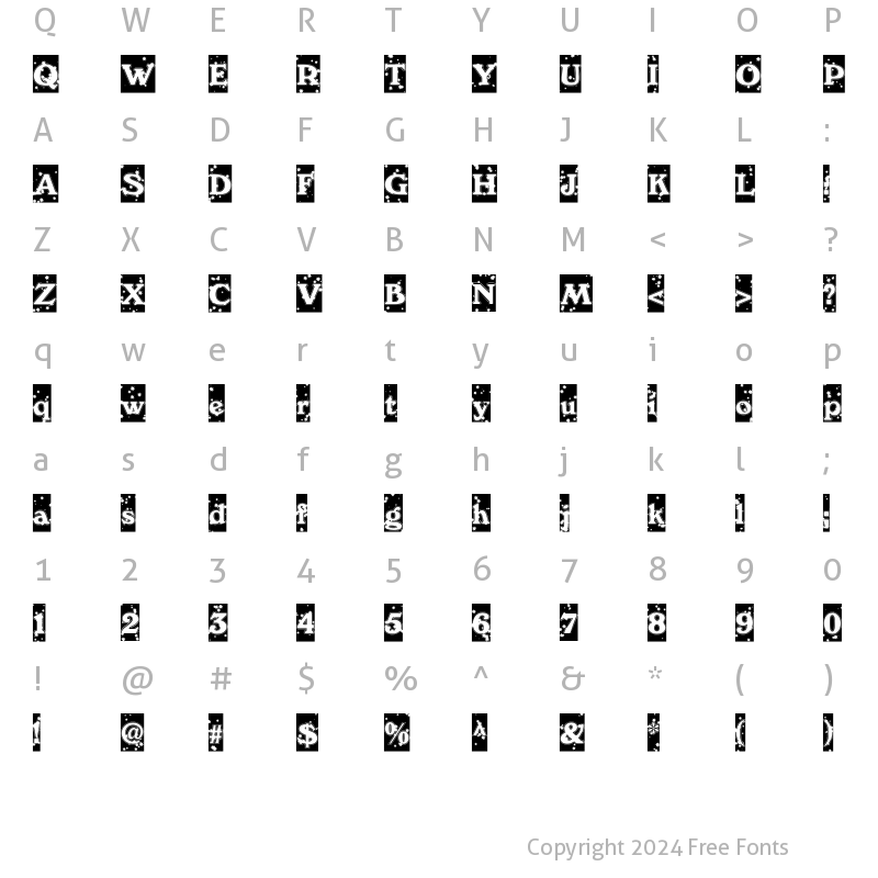 Character Map of WinterNight DB Normal