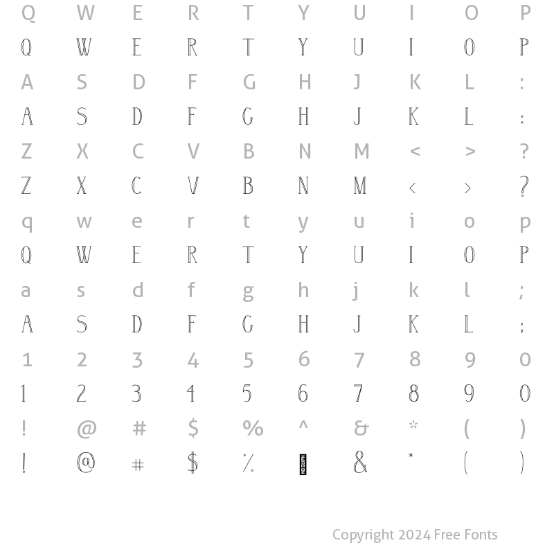 Character Map of Wintery Outline