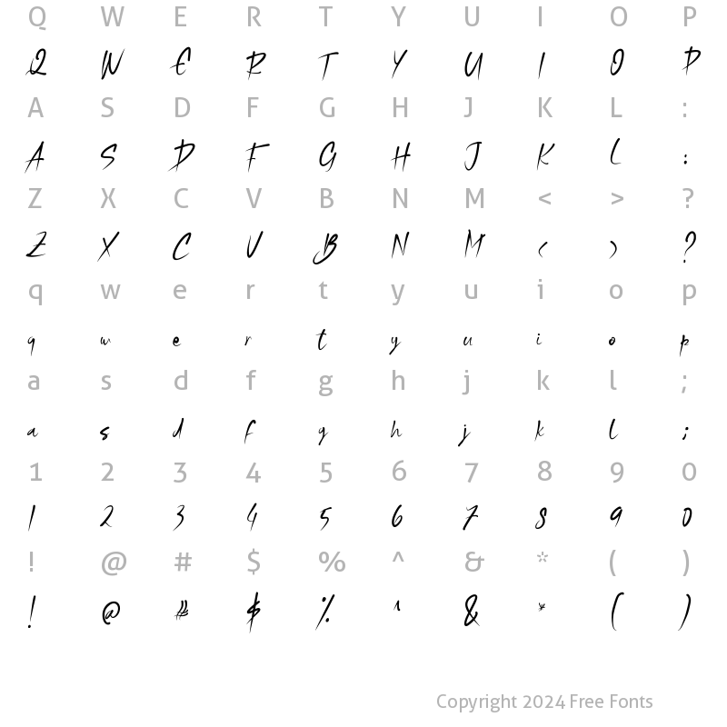 Character Map of Wipela Regular