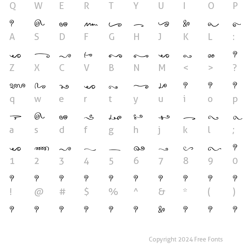 Character Map of Wisp Extras