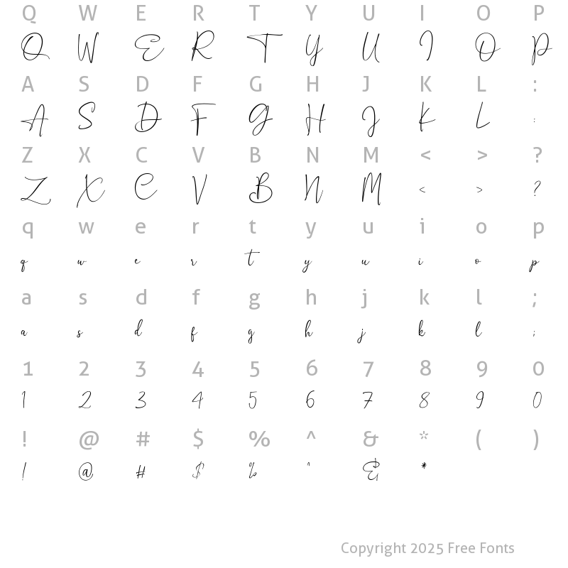 Character Map of Wistopher Signature Regular