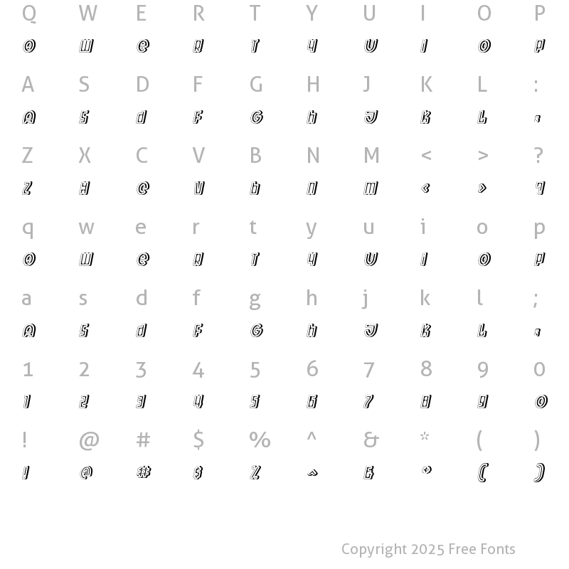 Character Map of Wit Bold SolidOne Regular