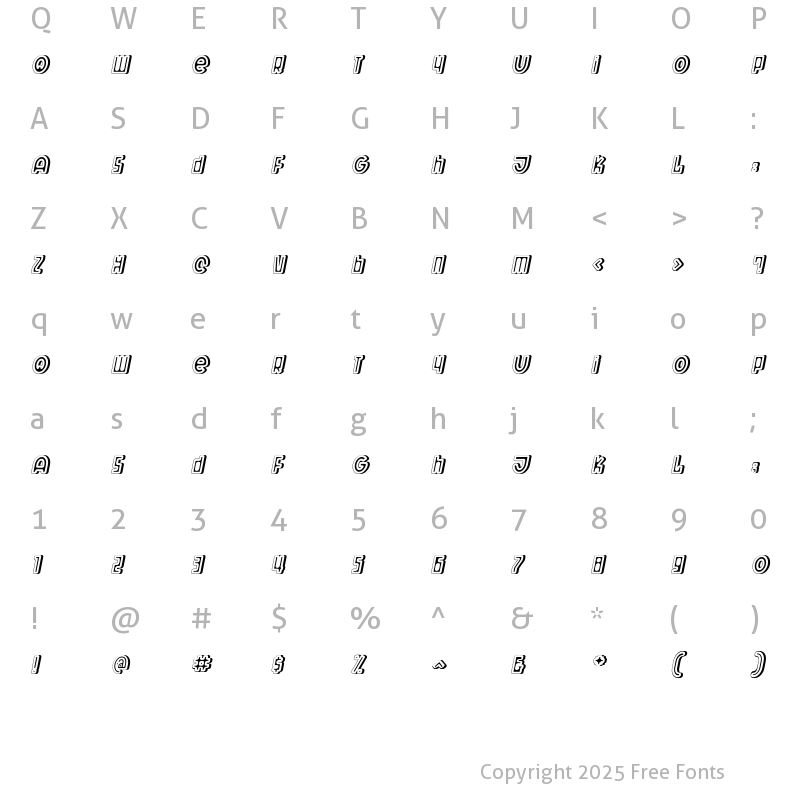 Character Map of Wit Bold SolidTwo Regular