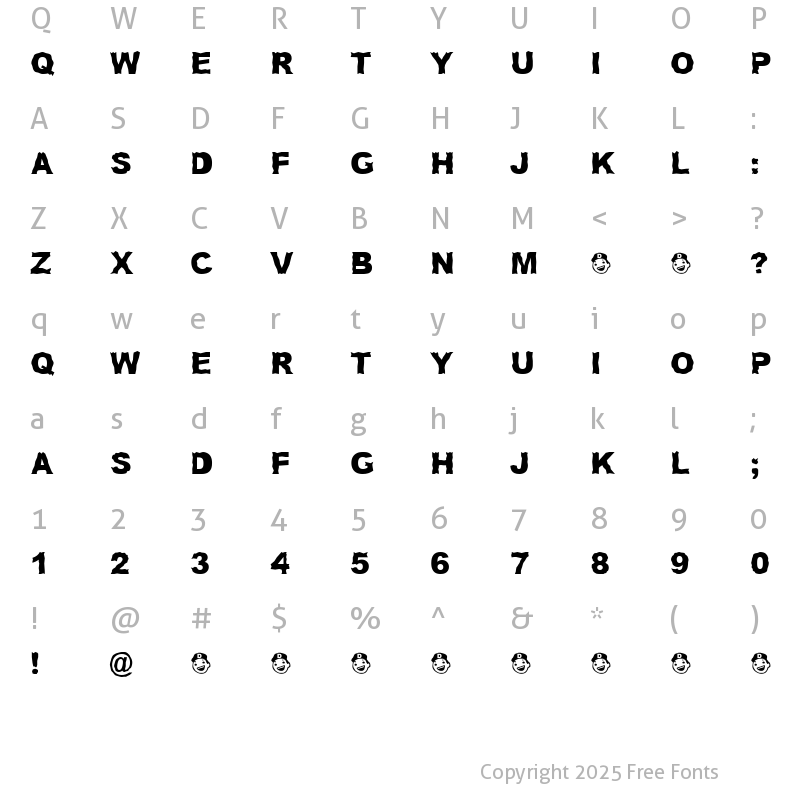 Character Map of Witness2HB Regular
