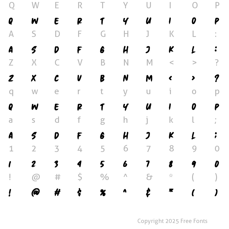Character Map of Wkwkwk Regular