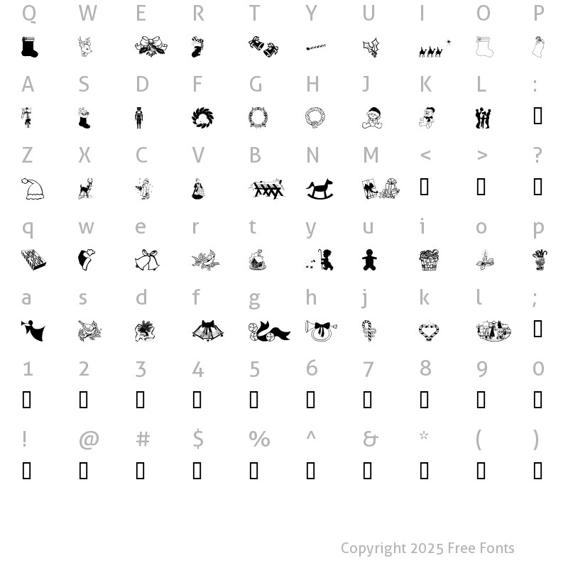 Character Map of wmchristmas2 Regular