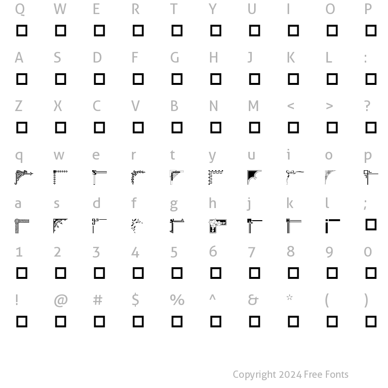 Character Map of wmcorners1 Regular