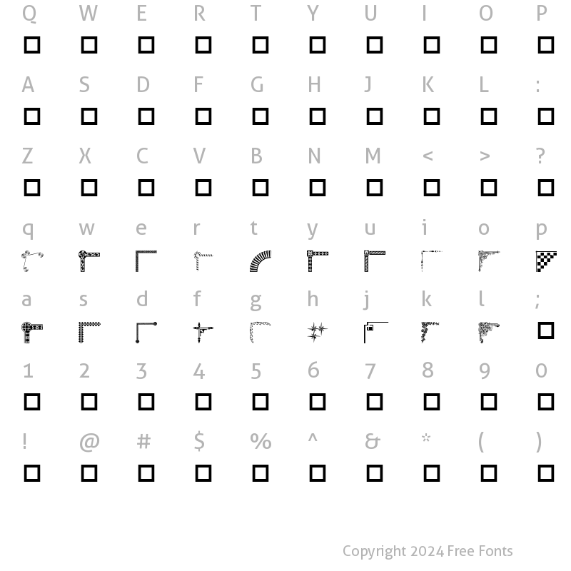 Character Map of wmcorners2 Regular