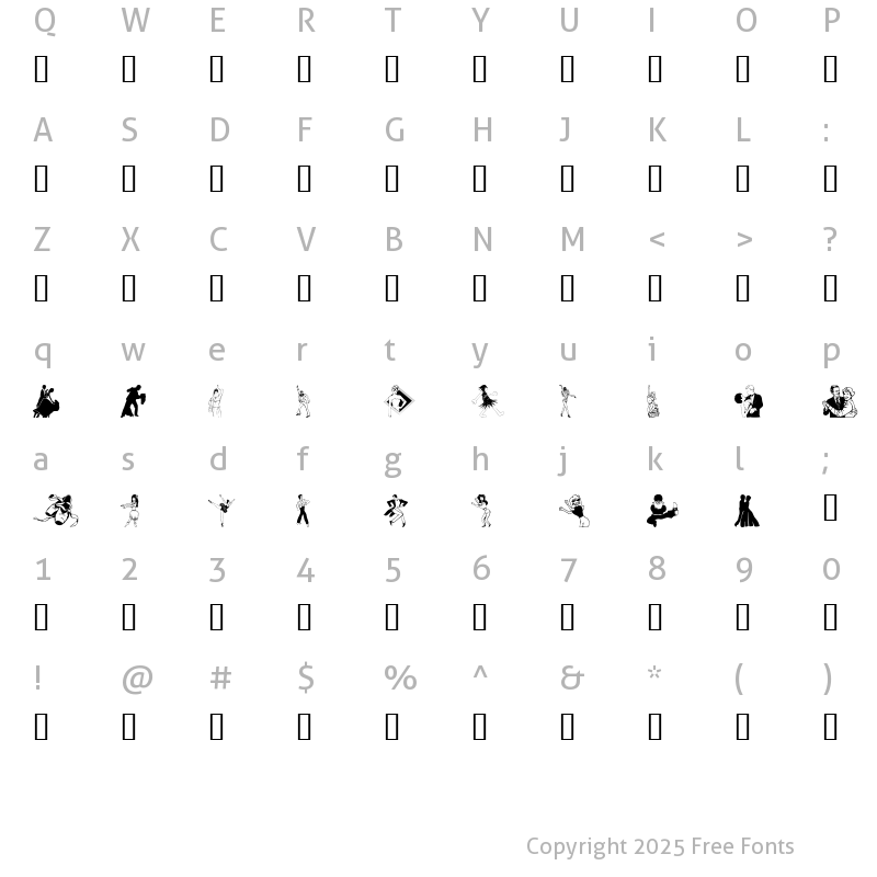 Character Map of wmdance wmdance