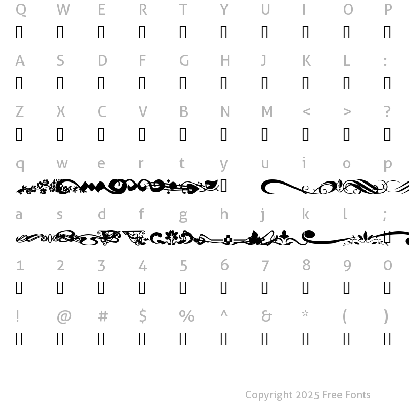 Character Map of wmdividers1 Regular