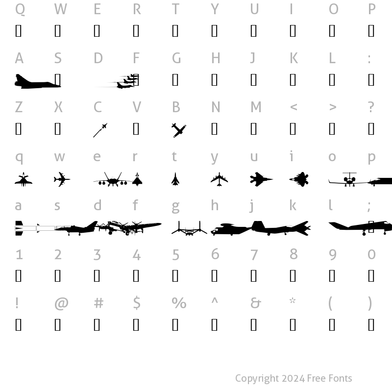 Character Map of wmmilitary1 Regular