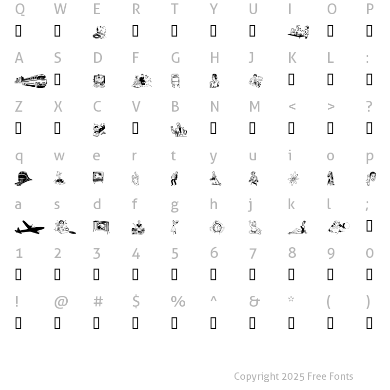 Character Map of wmthe50s Regular