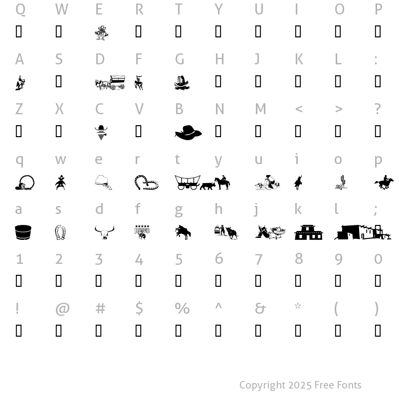 Character Map of wmwestern1 Regular